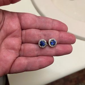 Blue & White Lab-Created Sapphire Earrings